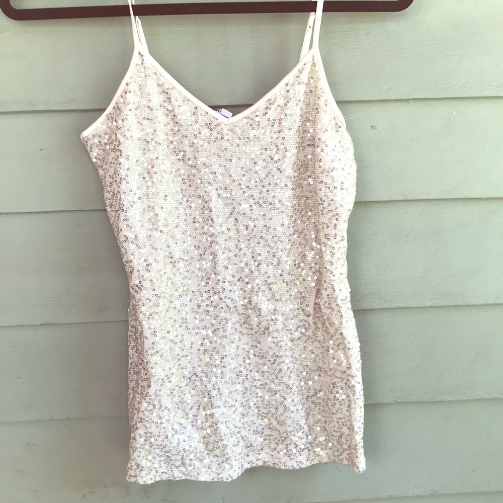 Gold sparkly cami from Express